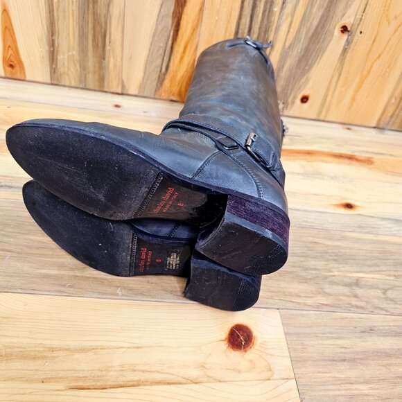 Charles David Grey Italian Leather Knee High Boots Size 8 - Picture 6 of 7